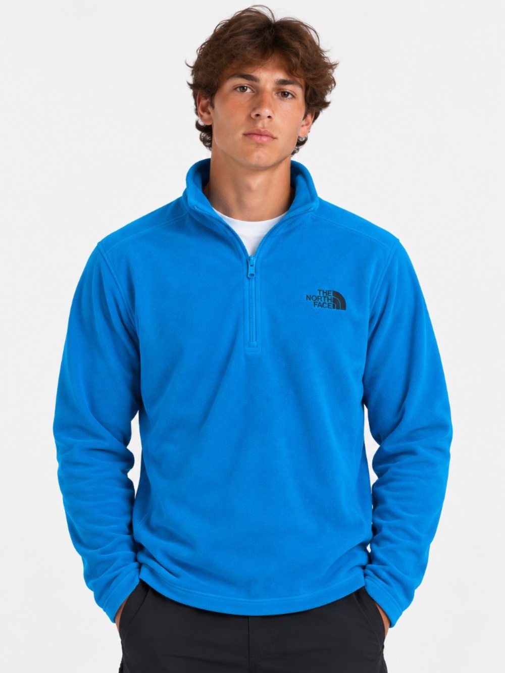 North Face Bright Blue Half Zip Fleece Pullover Sweater Men’s Size Medium